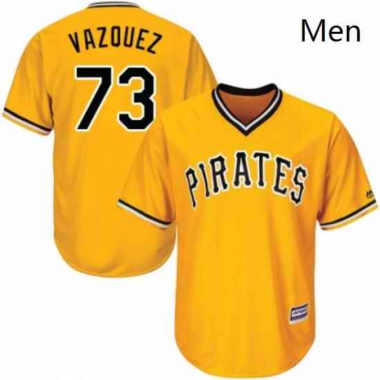 Mens Majestic Pittsburgh Pirates 73 Felipe Vazquez Replica Gold Alternate Cool Base MLB Jersey